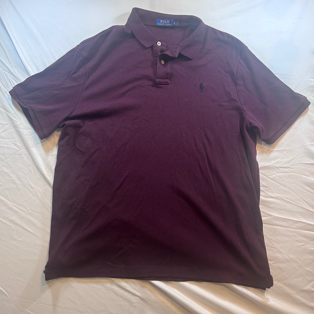 Polo Ralph Lauren Mens XL Burgundy Short Sleeve Pony Logo Polo Shirt